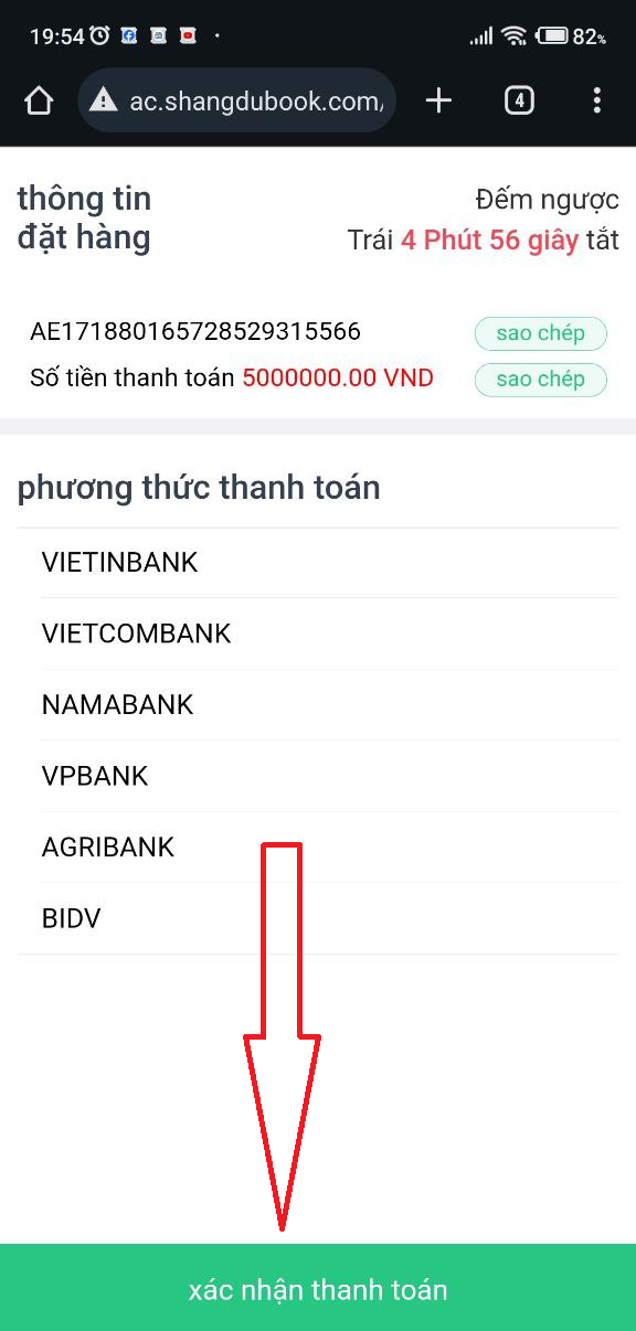 Xác nhận thanh toán