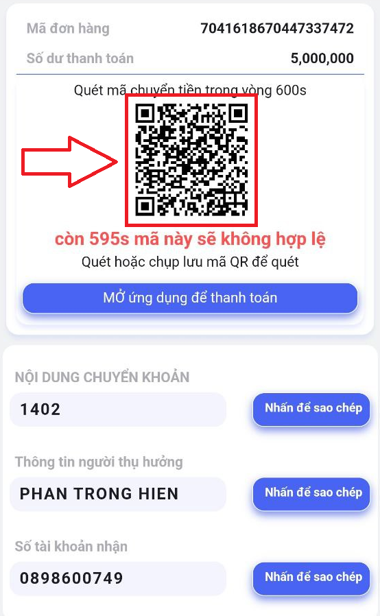 Làm lệnh nạp tiền